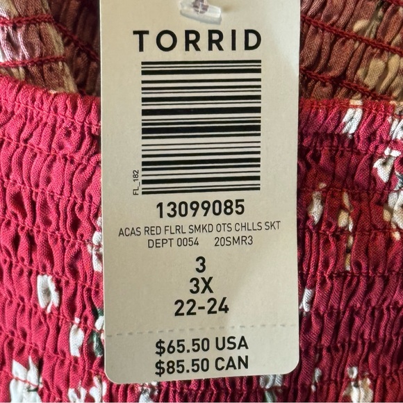 Torrid Mini Challis Off-Shoulder Skater Dress Floral 3X - Picture 10 of 11
